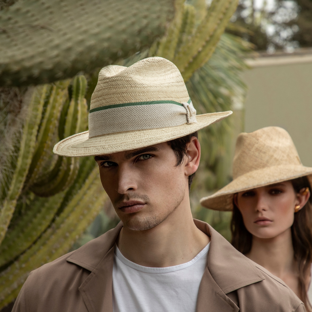 Cappello Panama Herringbone con Tesa Media