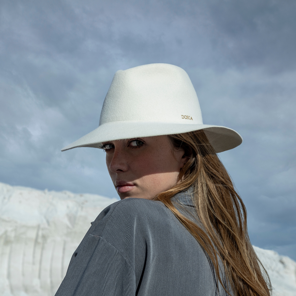 Smooth Lapin Felt Wide Brim Drop Hat