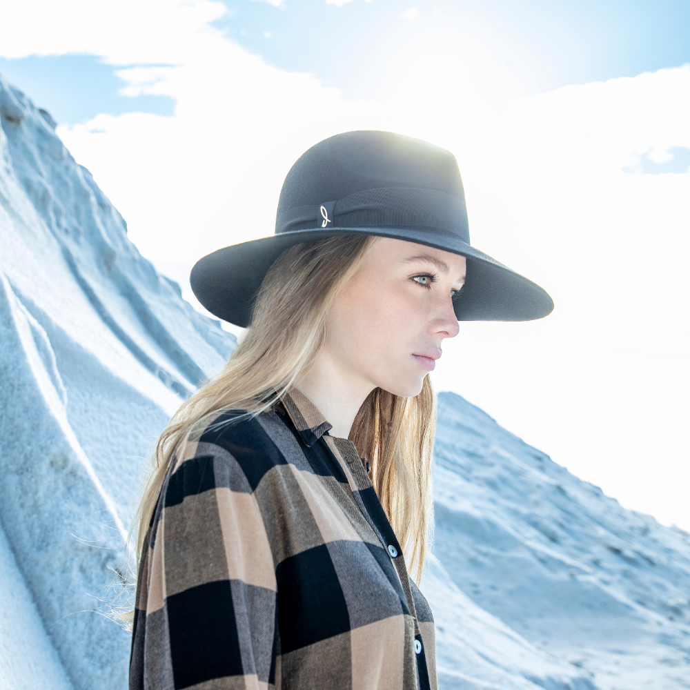 Wool Felt Wide Brim Drop Hat