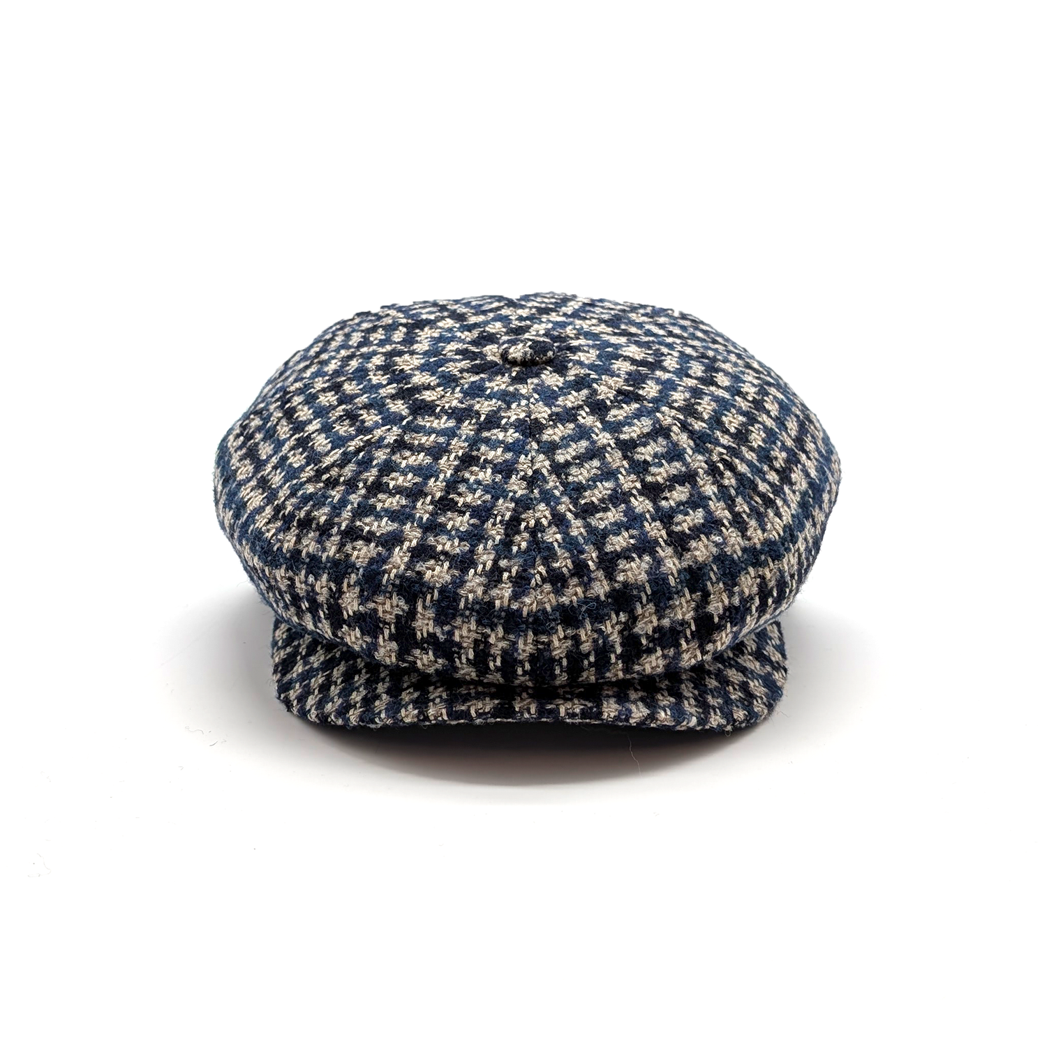 Berretto Irlandese a Spicchi in Tessuto Tweed Pied-de-Poule