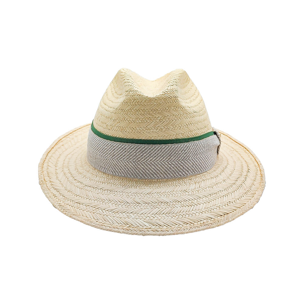 Herringbone Panama Hat with Medium Brim