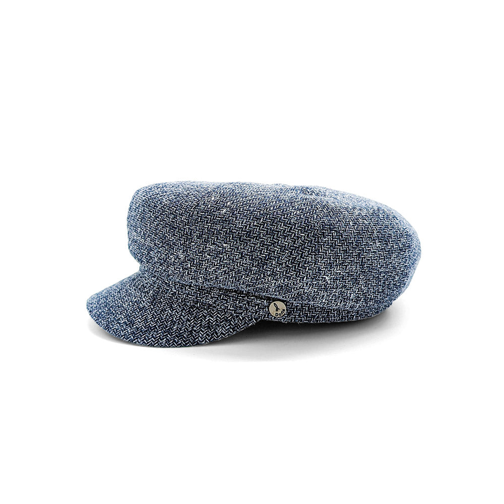 Berretto Sailor Estivo in Tessuto Tweed Blu