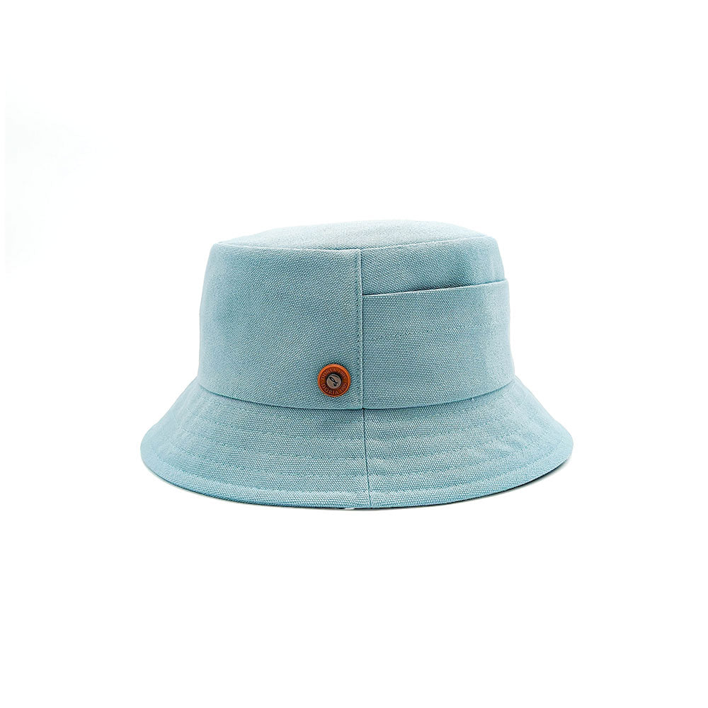 Cappello Bucket in Tela Olona con Tasca Laterale