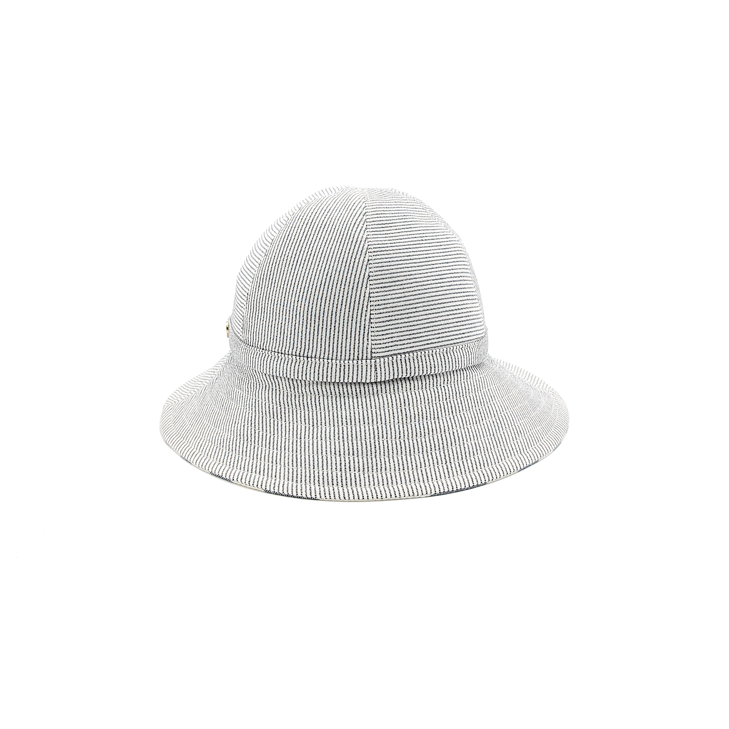 Cappello a Cloche in Tessuto a Righe