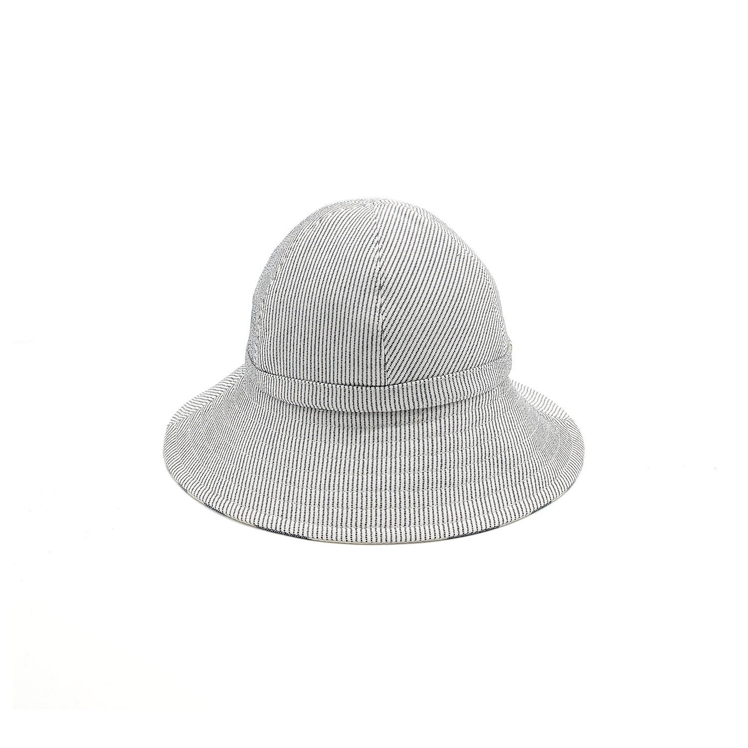 Cappello a Cloche in Tessuto a Righe
