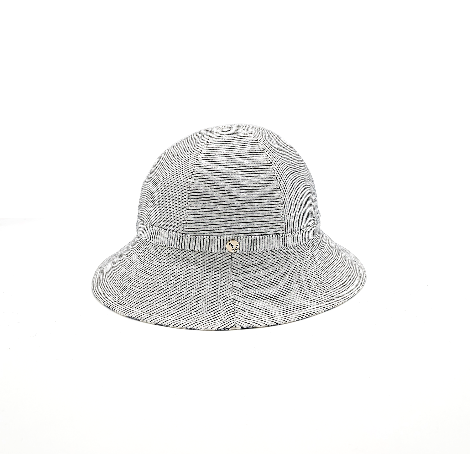 Cappello a Cloche in Tessuto a Righe