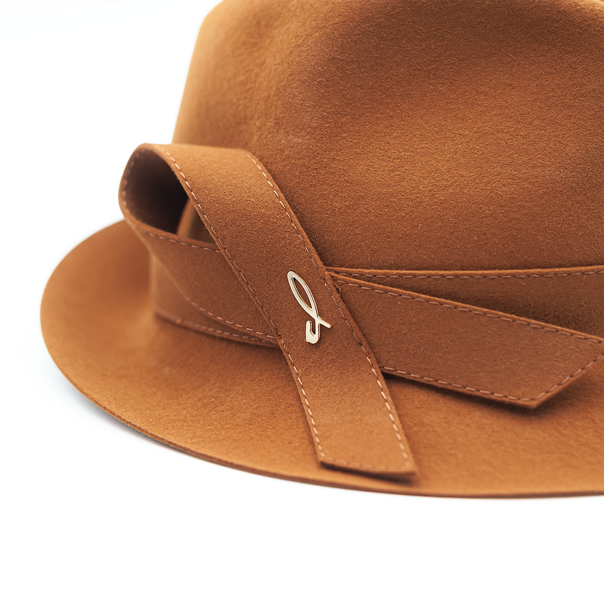 Cappello Trilby in Feltro di Lapin Rasato