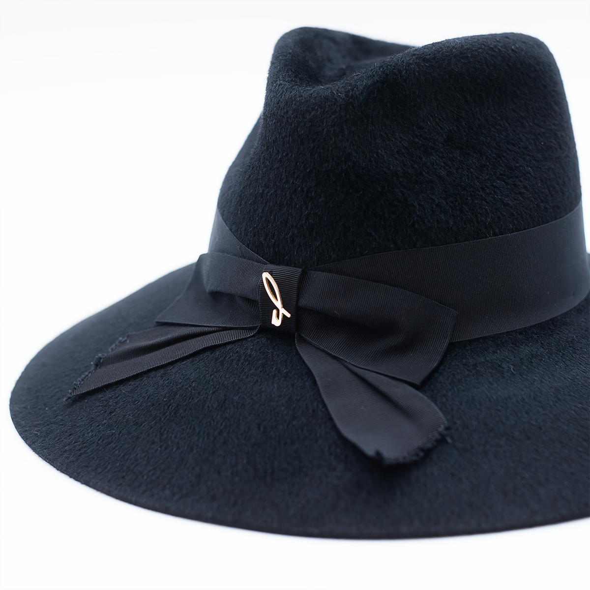 Cappello a Tesa Larga in Feltro di Lapin Velour