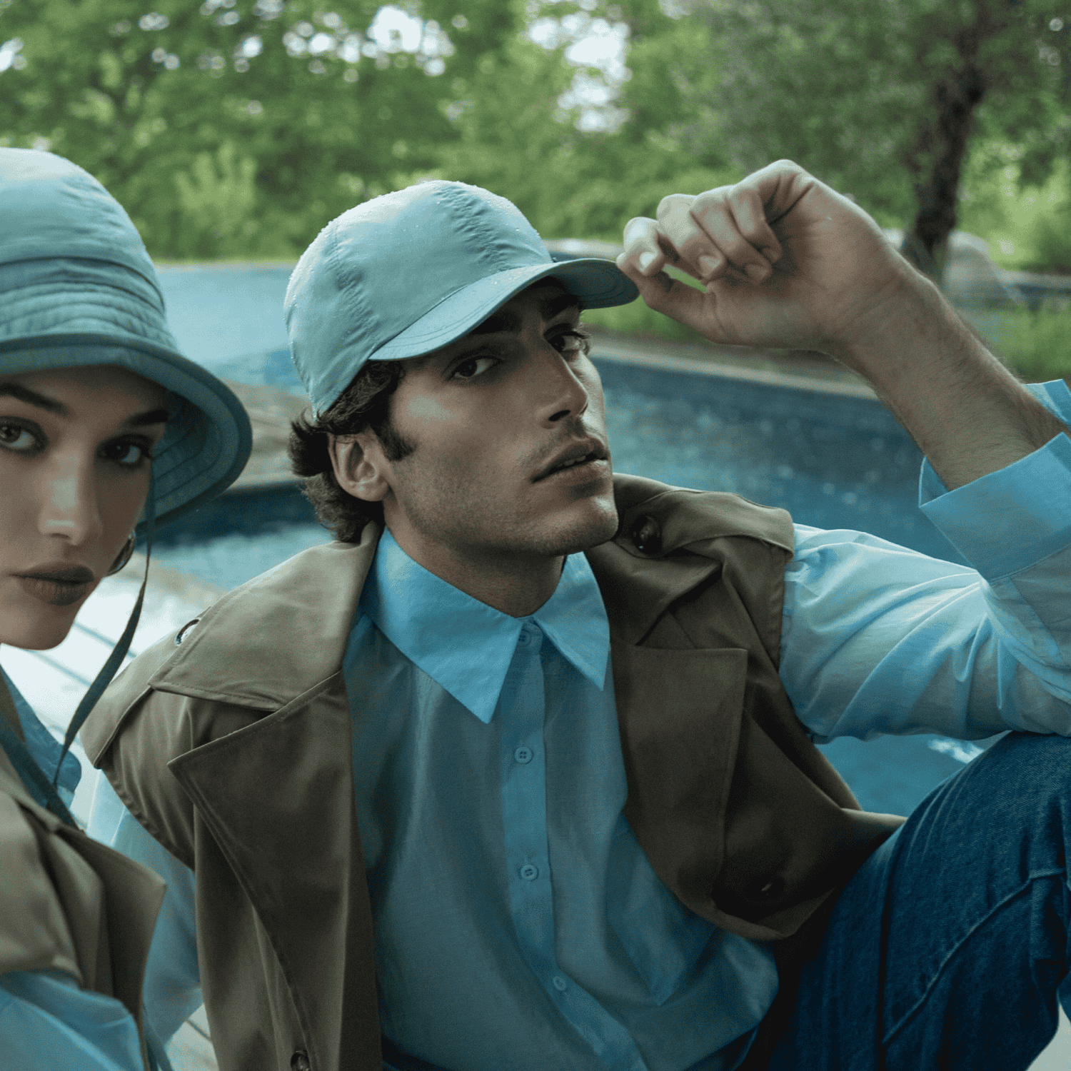 Berretto da Baseball in Tessuto Impermeabile