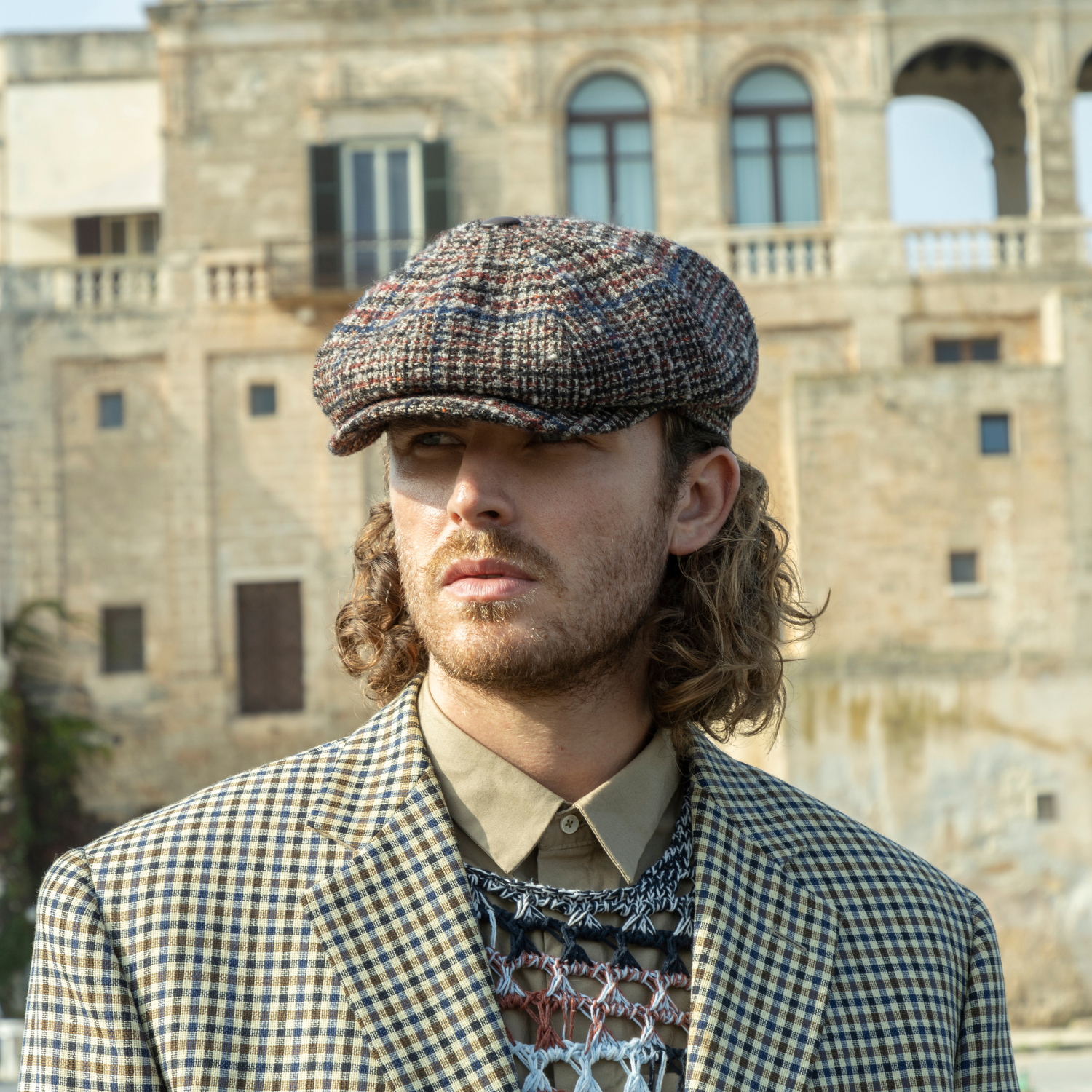 Prince-of-Wales Tweed Woven Cap