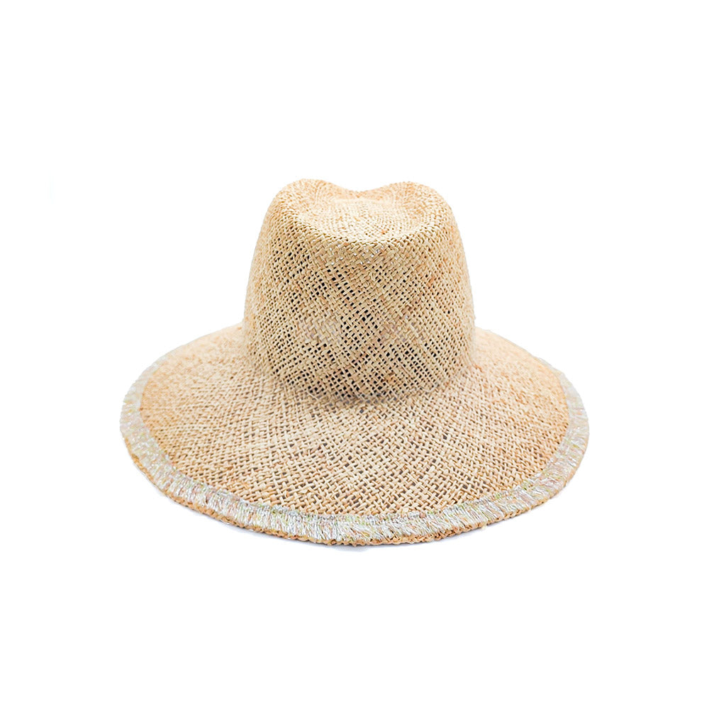 Raffia Wide Brim Drop Hat