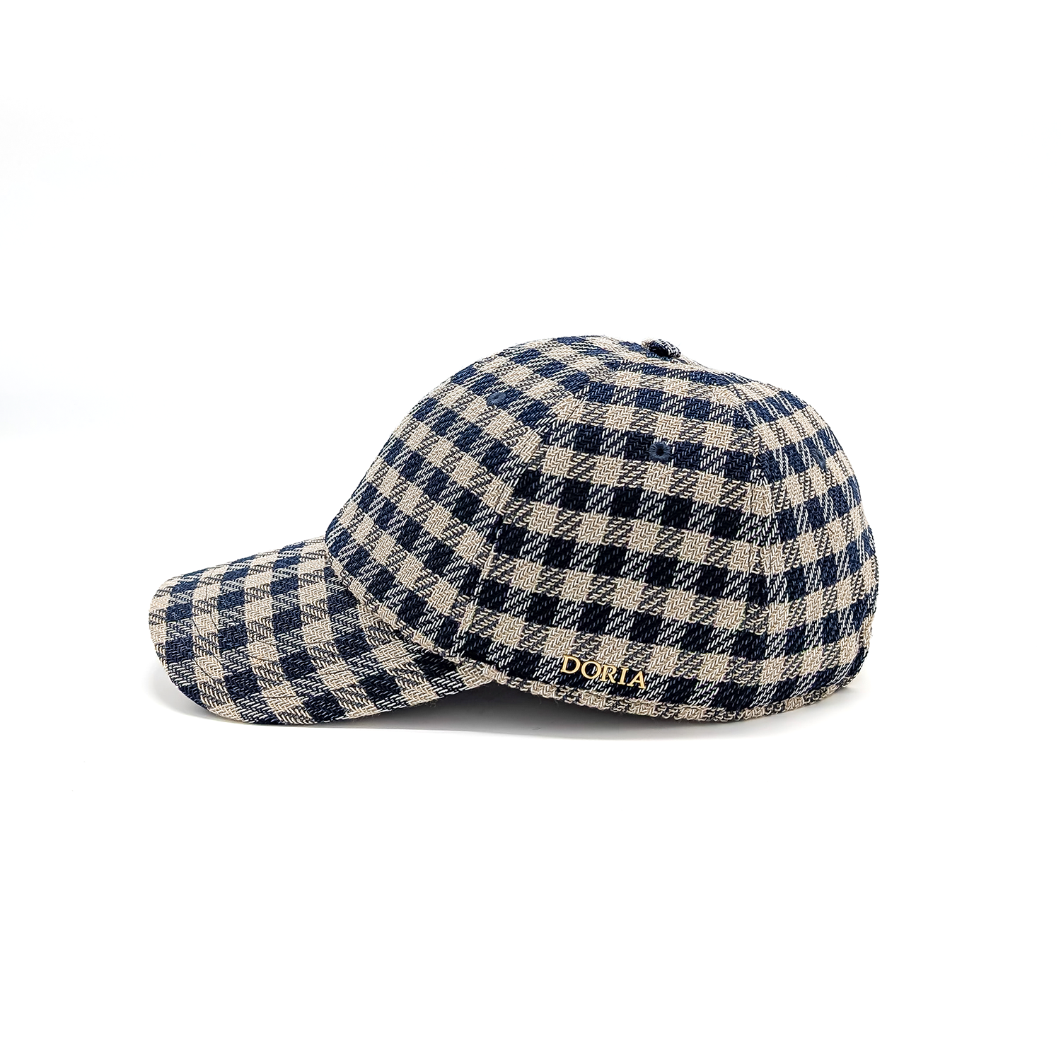 Berretto da Baseball in Tessuto Tweed Check