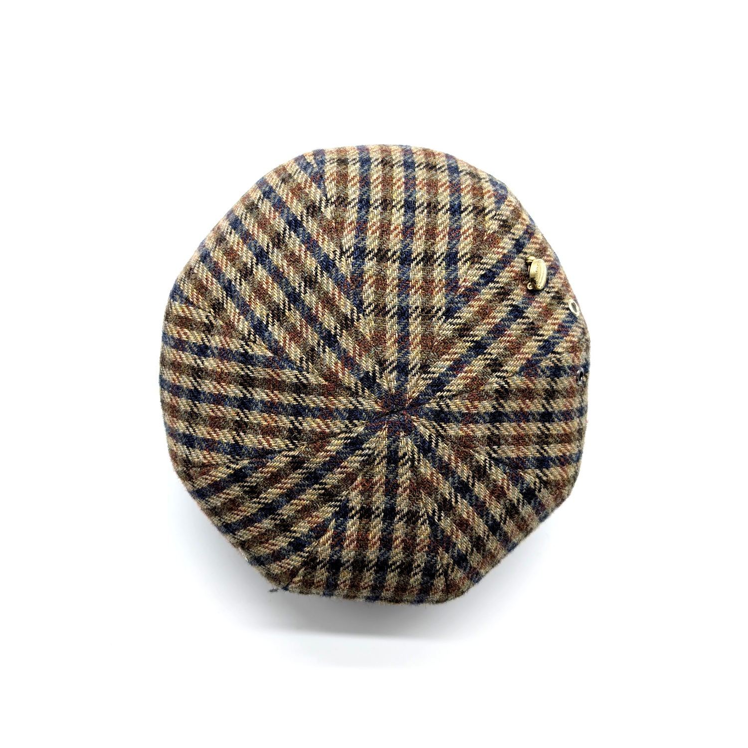 Checked Wool Fabric Basque Cap