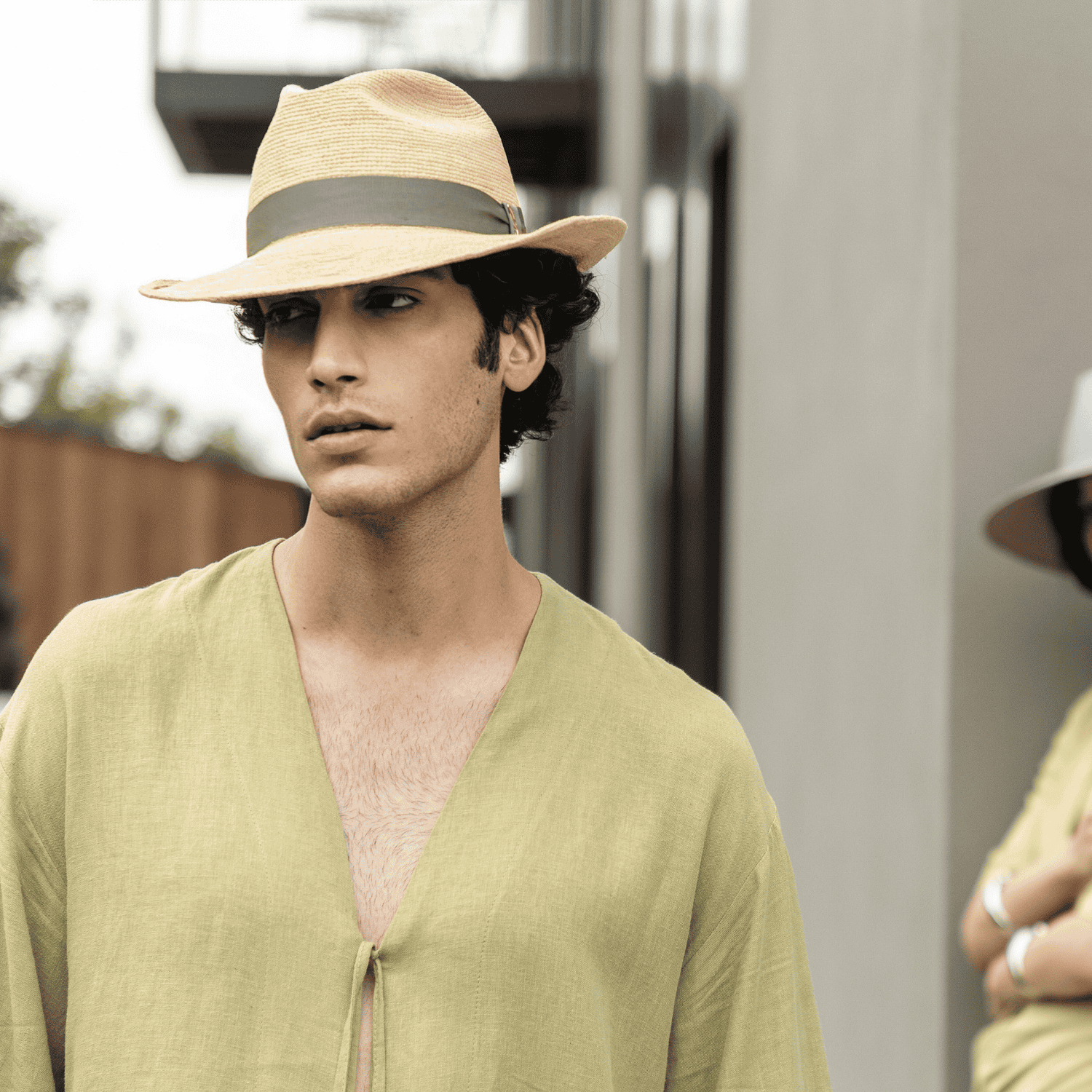 Cappello Fedora in Raffia Crochet