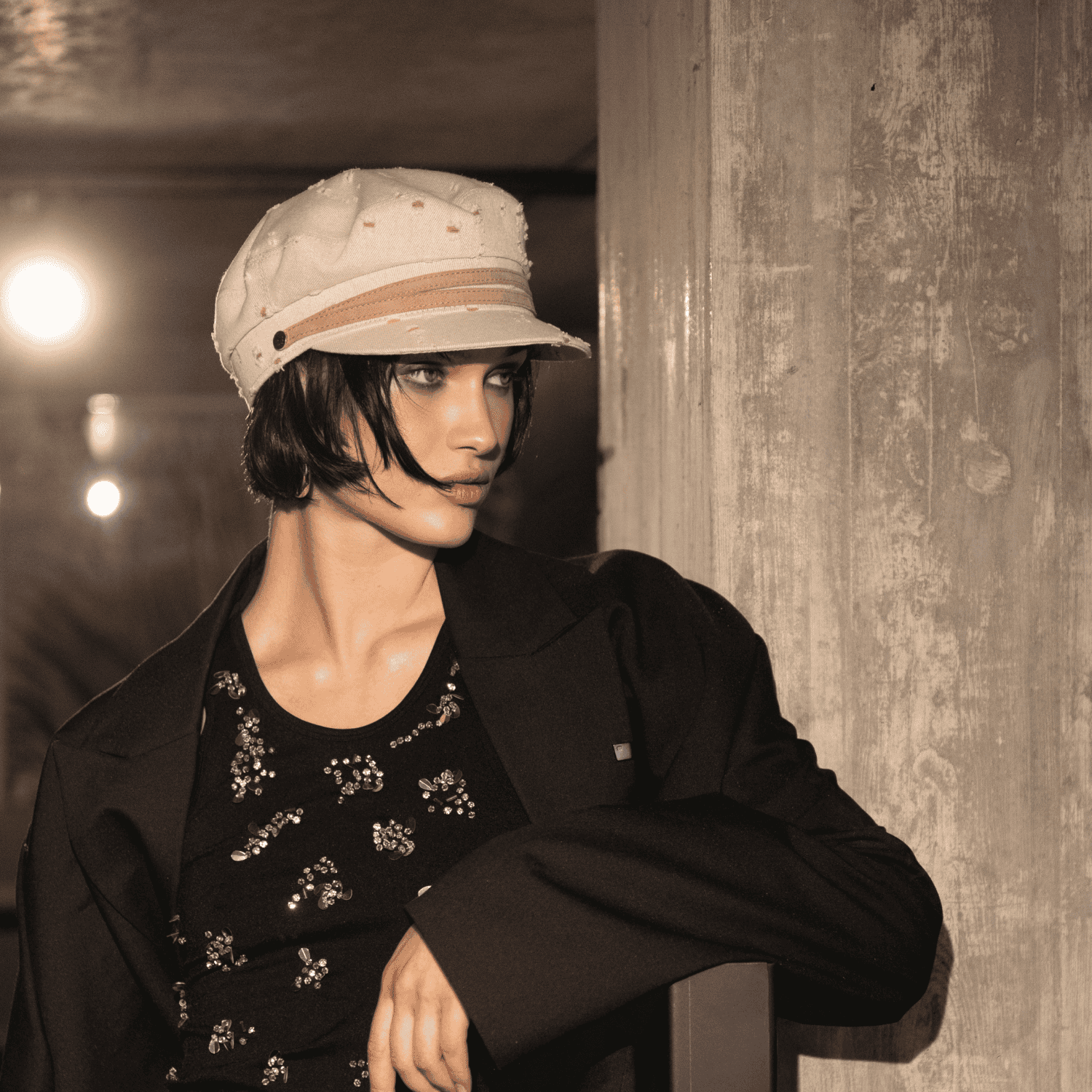 Amber Lights Denim Sailor Cap