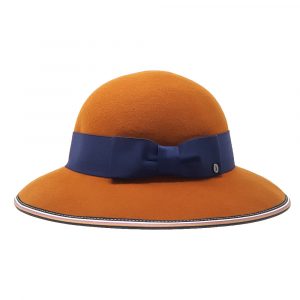 Doria 1905 Women's Wide Brim Orange Rolled Wool Hat