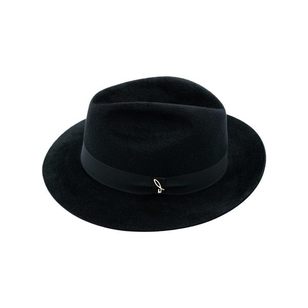 Men's Black Fedora Hat Elegant 2023 Doria 1905