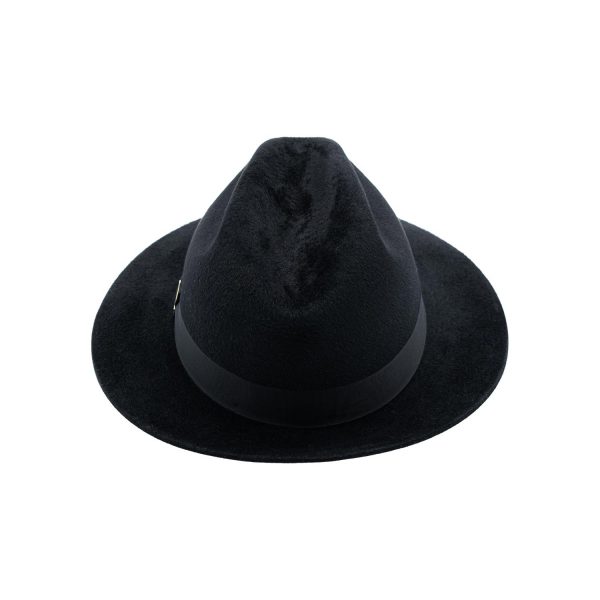 Cappello Nero Elegante in Feltro di Lapin