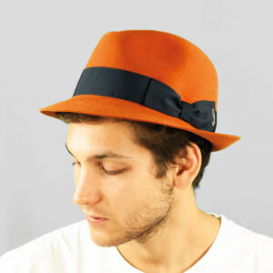 Doria Trilby Hat in Lapin Felt with Gros Grain hat band and bow