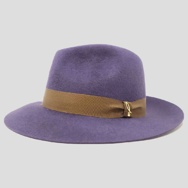 Medium Wing Drop Hat in Velour Lapin Felt and Grosgrain hat band