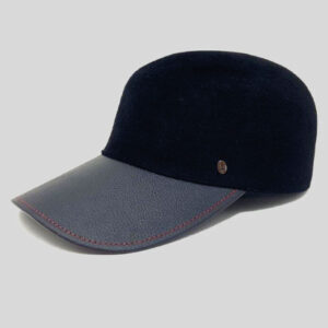Velour Felt Baseball Hat with Visor and Leather Lanyard Adjuster Hof model