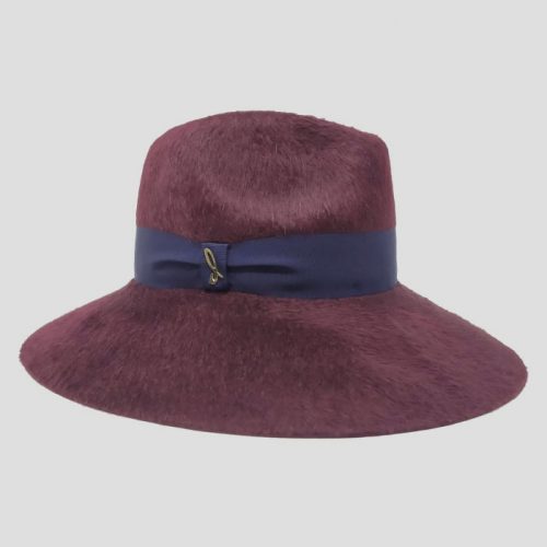 Wide Wing Drop Felt Hat with Grosgrain hatband Model Sabina