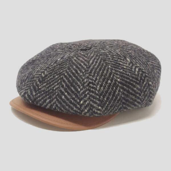 Irish Hat in Tweed Chevron Fabric Thomas Pattern