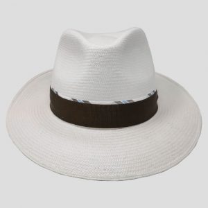 Panama Hat White Brown Belt