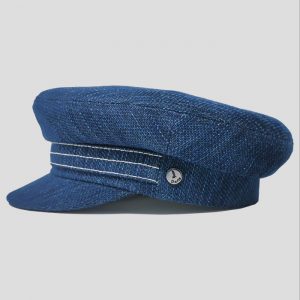 Jeans fabric sailor cap with metal Doria pin