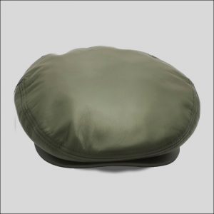 green leather lock cap