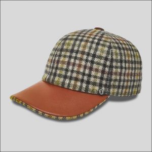 Dexter Check Baseball Hat with Leather Visor