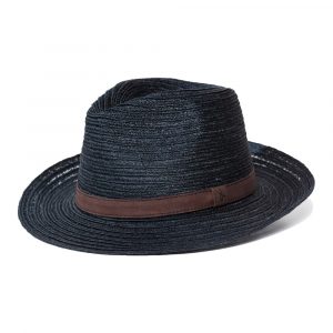 Doria 1905 Men's Black Straw Hat with leather belt