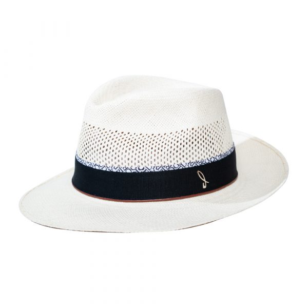 Panama Hat White Blue Belt Doria 1905