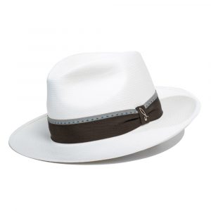 Doria 1905 Panama Hat Fine White Brown Belt