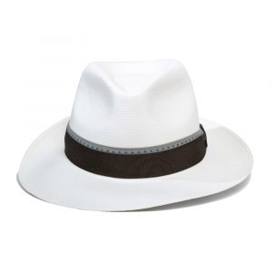 Doria 1905 Drop Panama Hat Fine White Grosgrain Belt