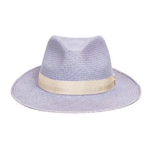 Cappello Panama Blu Cinta Gros Grain