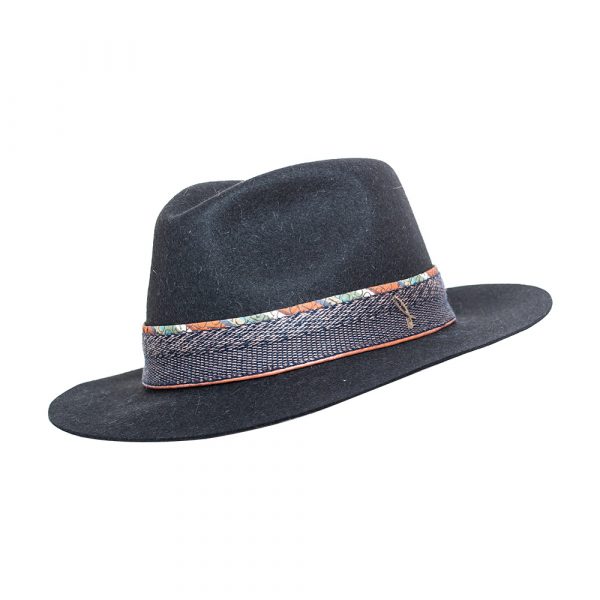 Black Wool Braided Hat
