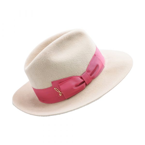 Doria 1905 Pink Ribbon Fedora Hat