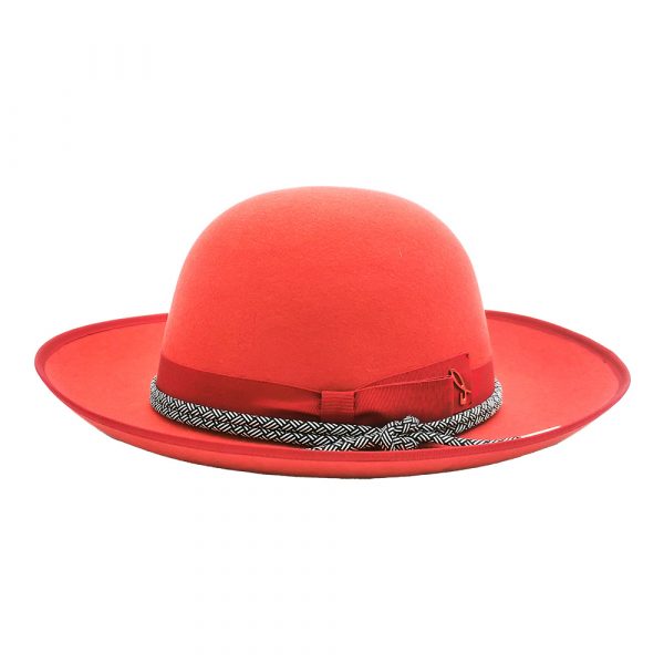 Fedora Hat Red Lace Offwhite