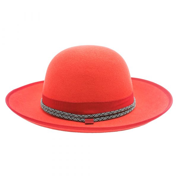 Red Ripped Felt Hat