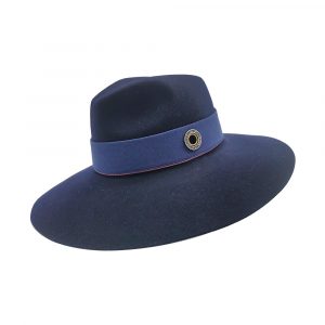 Women's Wide Wing Fedora Hat Blue