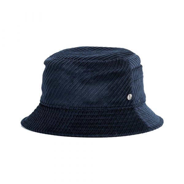 Blue Ribbed Woven Fisherman Hat