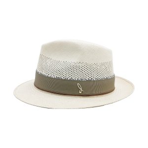 White Summer Panama Hat with Belt