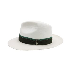 Drop Hat in Fine Panama White Portofino Pattern