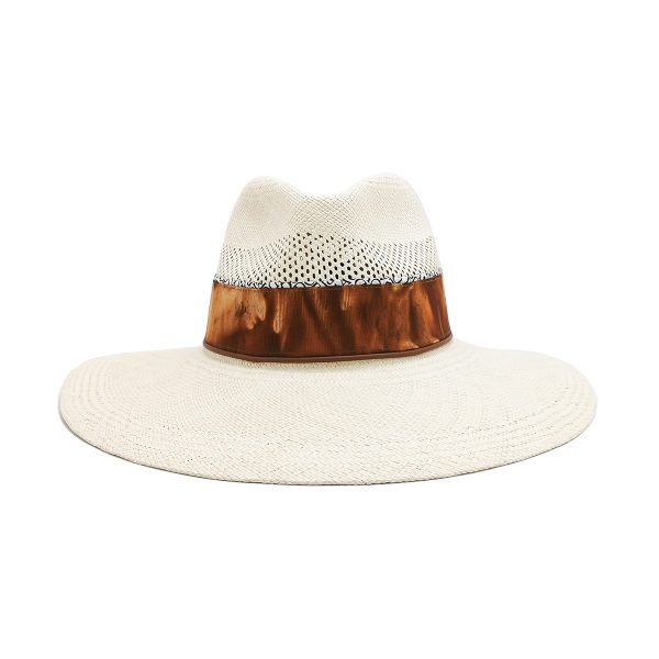 Cappello Panama Semicalado Tesa Larga Bianco
