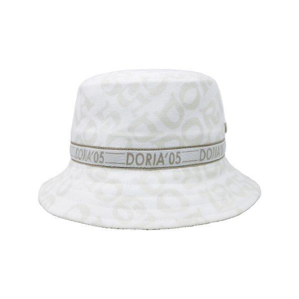 White Bucket Hat with Doria 05 Motif