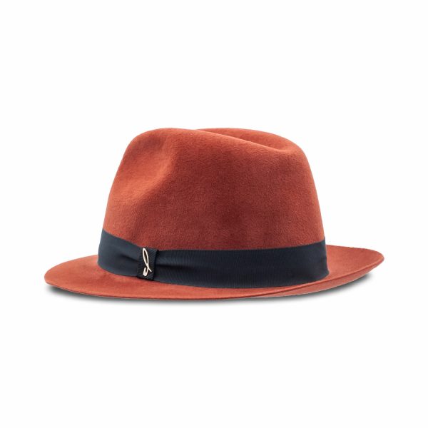 Red Fedora Hat Grey Belt