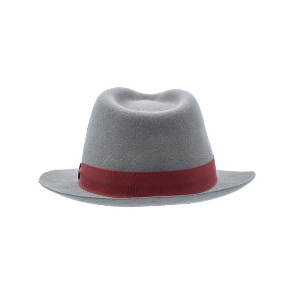 Grey Winter Hat Red Belt