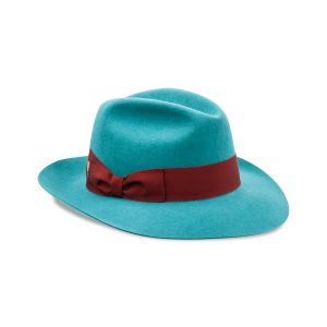 Cappello Fedora Invernale Feltro Lapin Rasato Azzurro Doria 1905