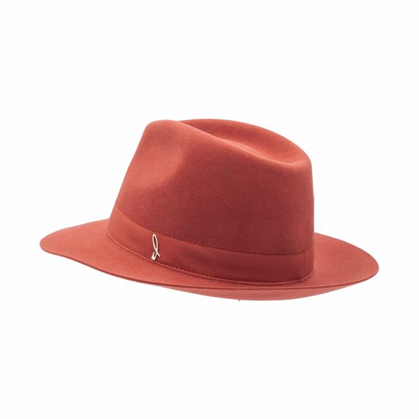 Red Bauxite Felt Shaved Winter Drop Hat